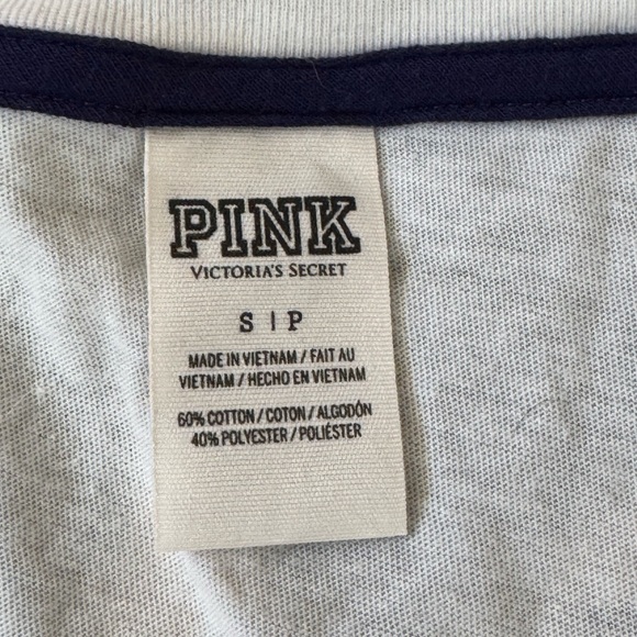 VS Pink varsity white sequin long sleeve top - Picture 4 of 5